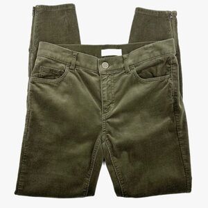 LOFT Modern Skinny Dark Olive Corduroy Pants Size 26/2